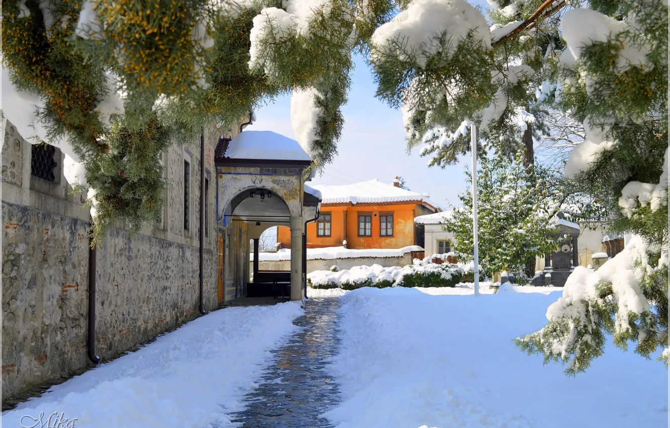 Фото обои Дома, Зима, Снег, Winter, Snow