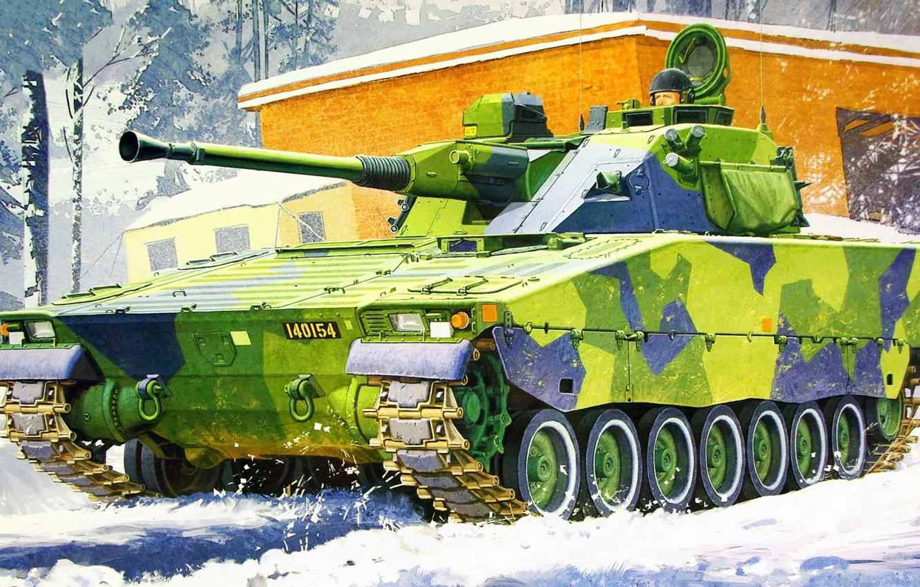 Фото обои Strf 9040B, BAE Systems AB, шведская боевая машина пехоты, основной вариант для сухопутных войск Швеции, …