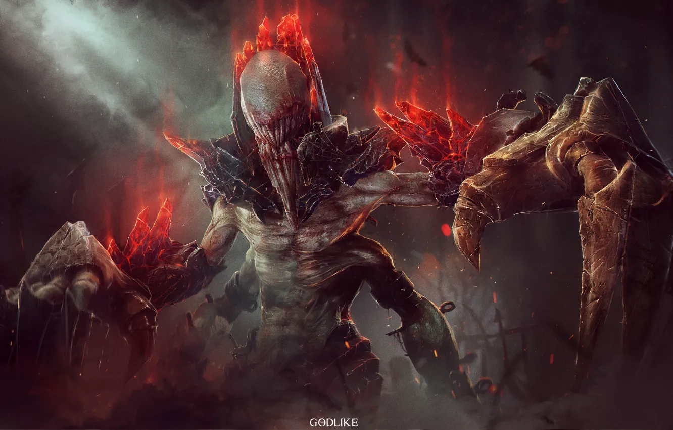 Фото обои game, monster, fang, evil, bones, hell, The Godlike