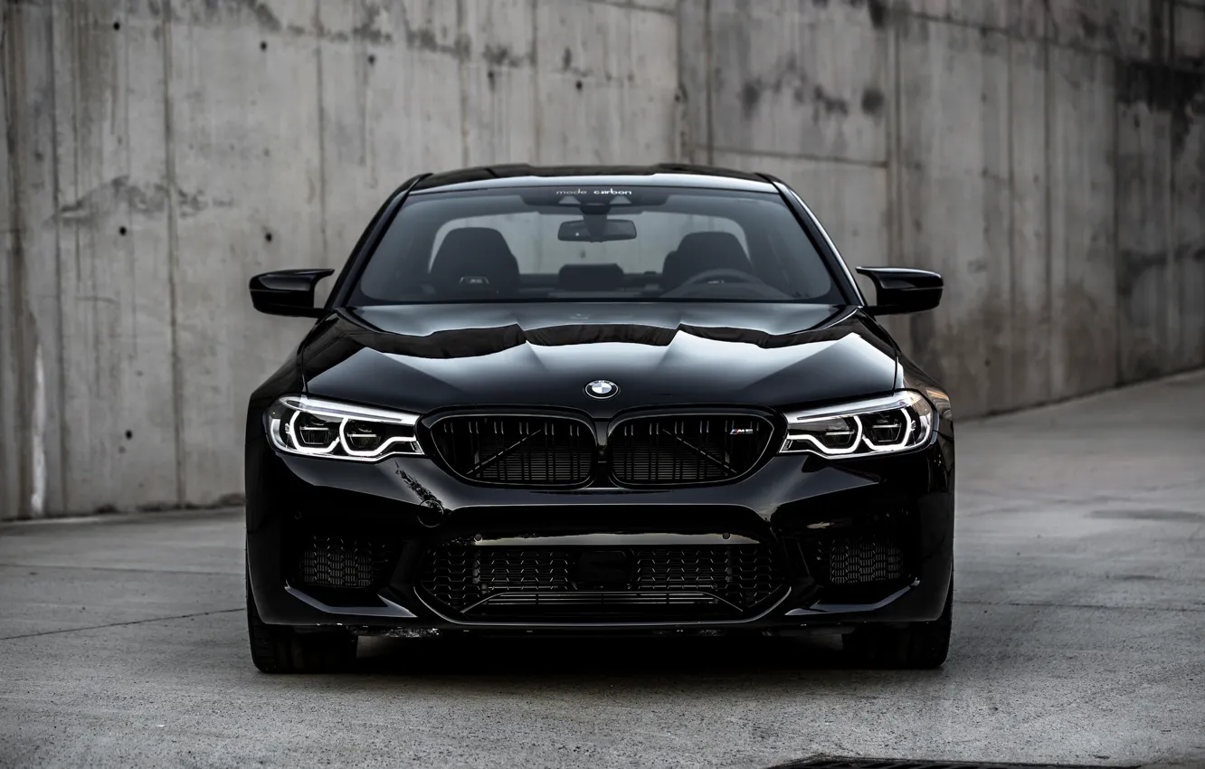 Фото обои BMW, Front, Black, Face, F90