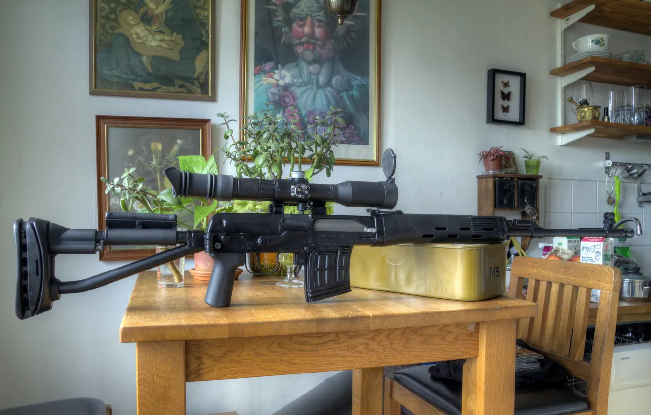 Фото обои оружие, кухня, Tiger, SVDS dragunov