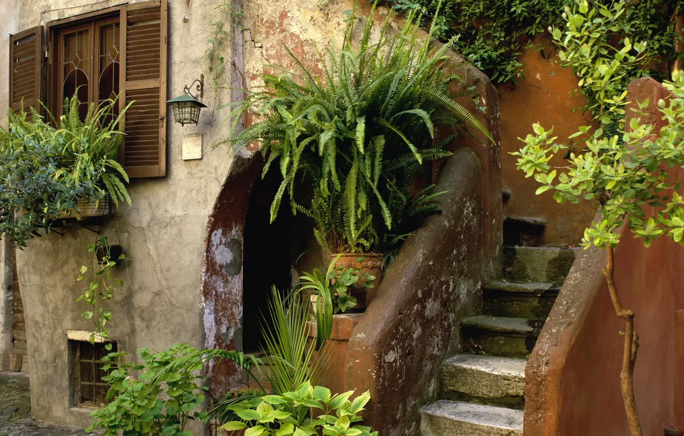 Фото обои дом, Италия, лестница