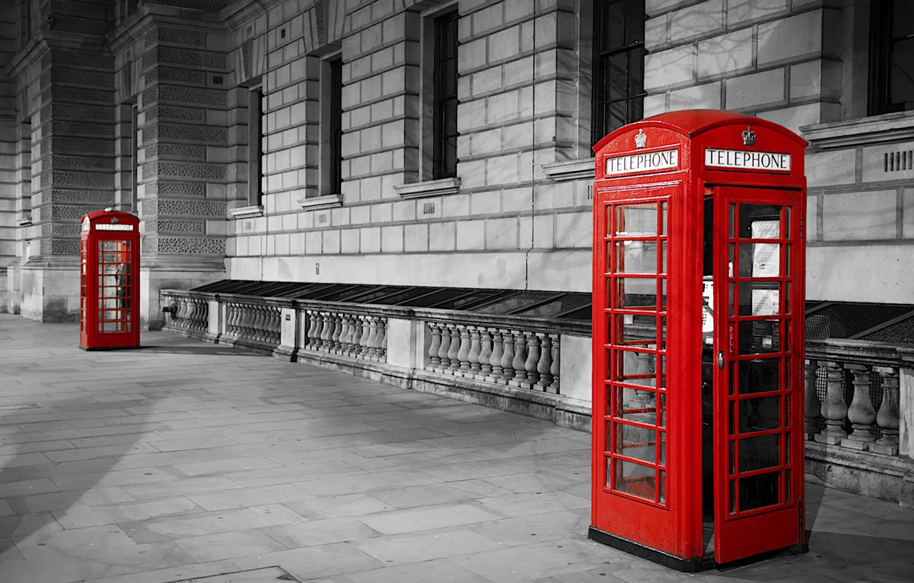 Фото обои Лондон, символ, будка, красная, photo, photographer, телефонная, London