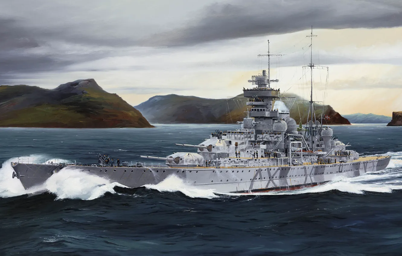 Фото обои Германия, Prinz Eugen, кригсмарине, Randall Wilson, Принц Ойген, Адмирал Хиппер, третий тяжёлый крейсер типа «Адмирал …