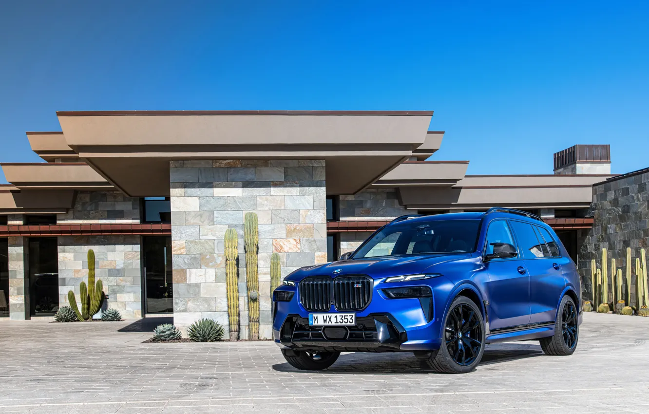 Фото обои BMW, House, Blue, Front, 2022, Restyling, BMW X7, G07