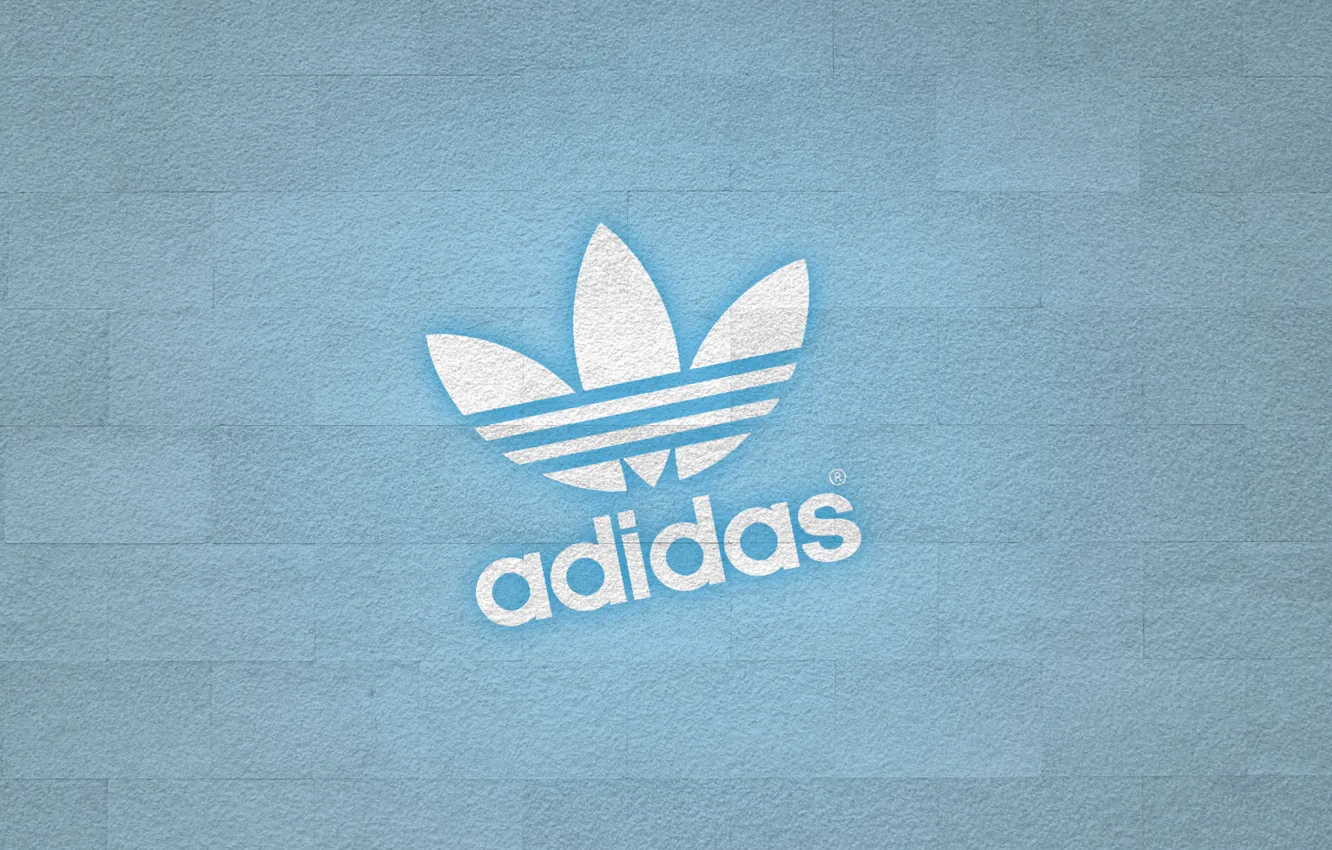 Фото обои стена, лого, adidas