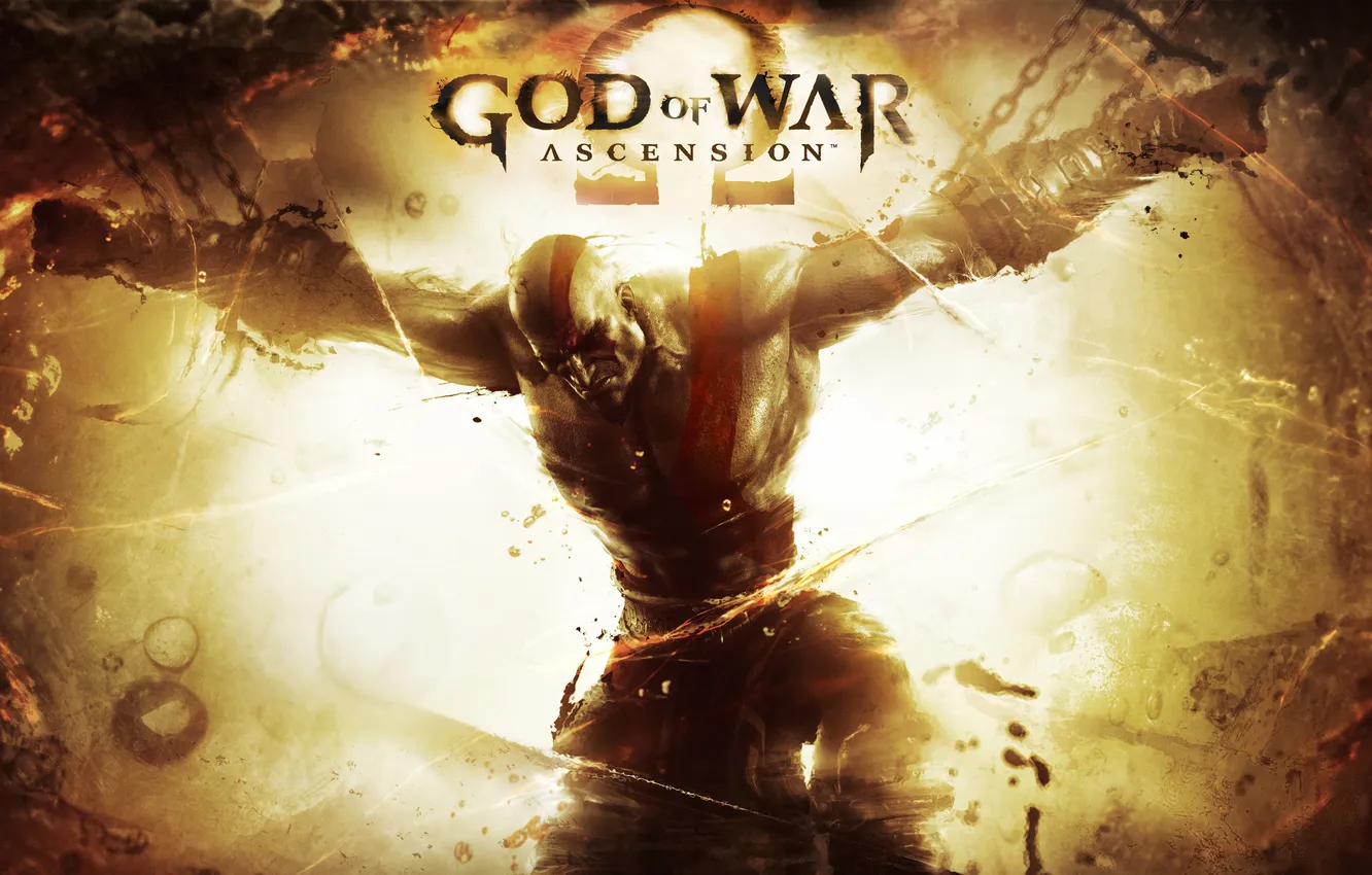 Фото обои боль, цепи, Kratos, Кратос, PS3, шрамы, прикован, Бог войны: вознесение