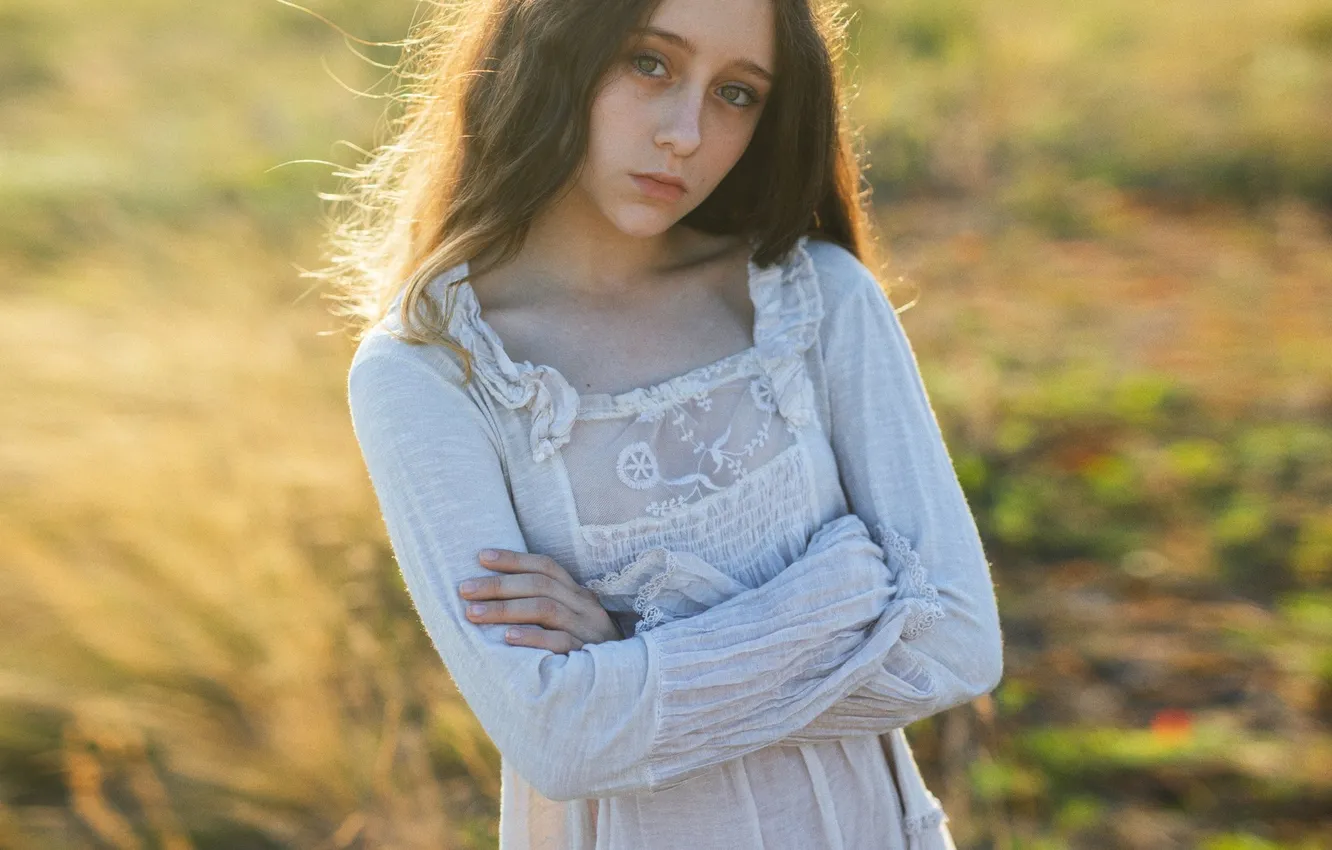 Фото обои трава, природа, портрет, Дарина, Евгений Матвеев