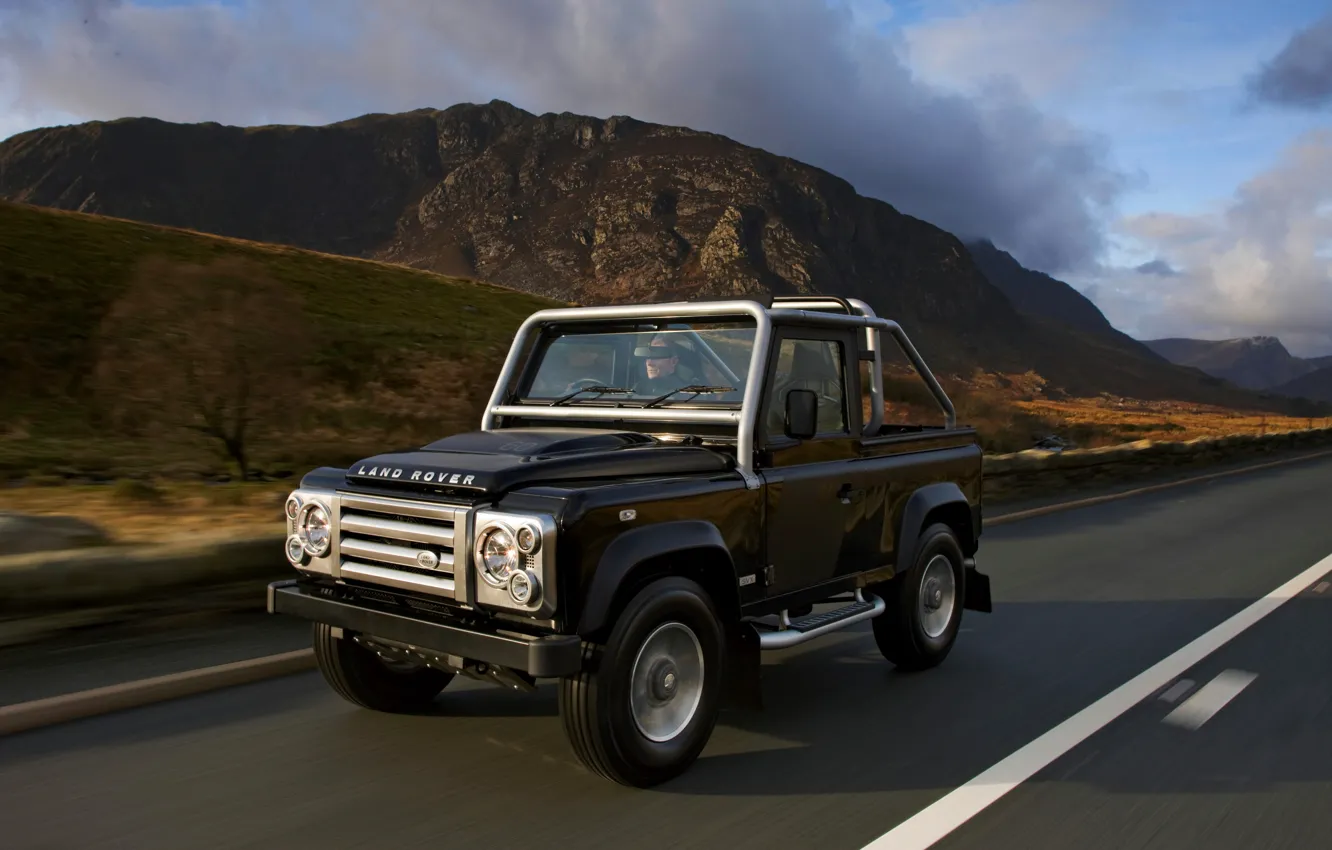 Фото обои горы, 2008, Land Rover, Defender, SVX, 60th Anniversary Edition