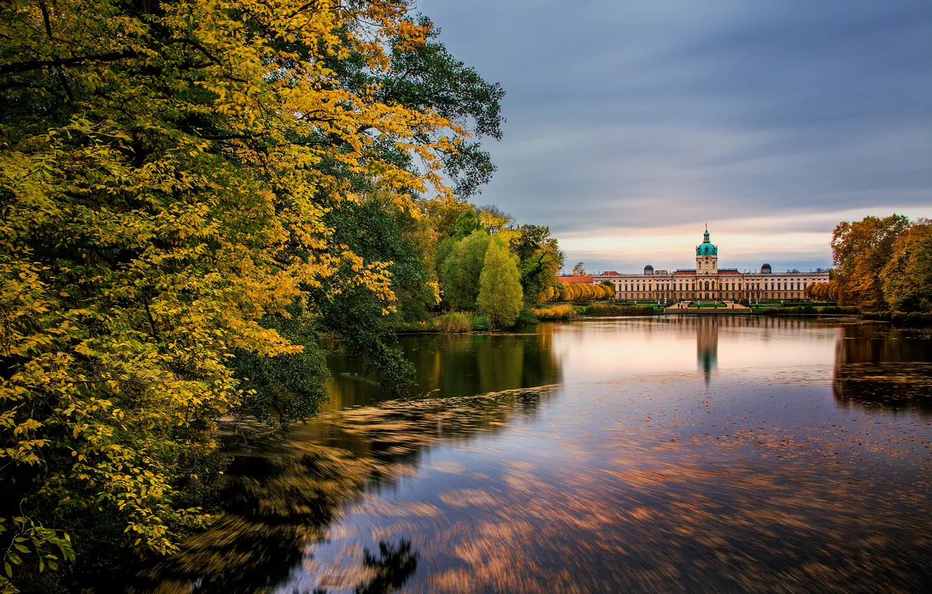 Фото обои осень, деревья, природа, озеро, Германия, Germany, Берлин, Berlin