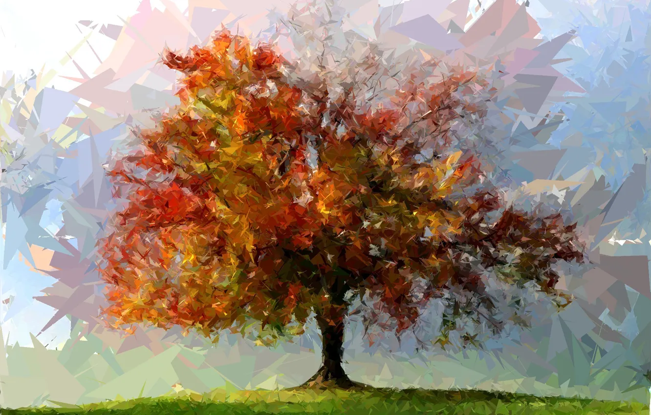 Фото обои цвета, абстракция, дерево, фигуры