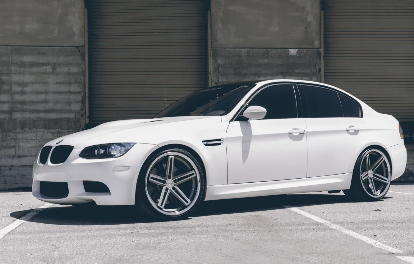 Фото обои BMW, Белая, БМВ, White, E90, Concept One
