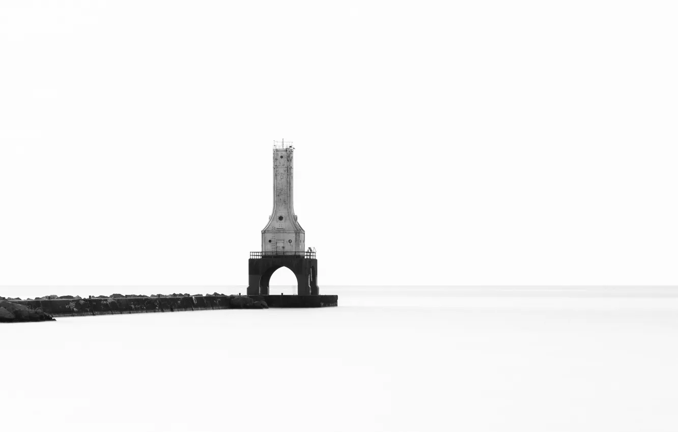 Фото обои lighthouse, Wisconsin, Lake Michigan