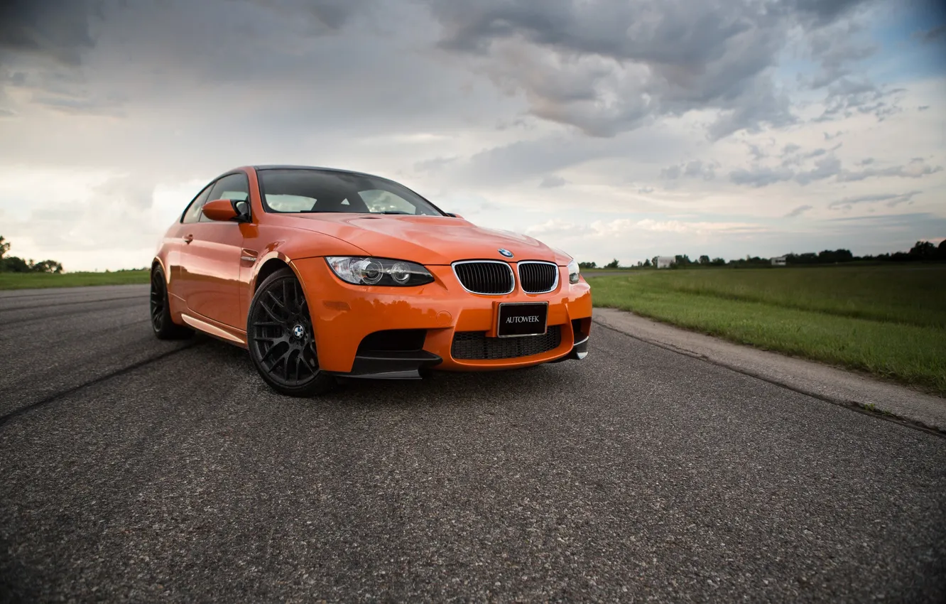 Фото обои BMW, Orange, Black, E92, Wheels
