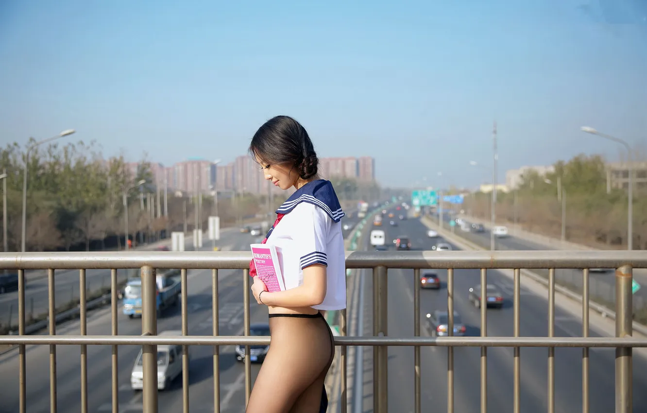 Фото обои girl, beautiful, model, asian, tights