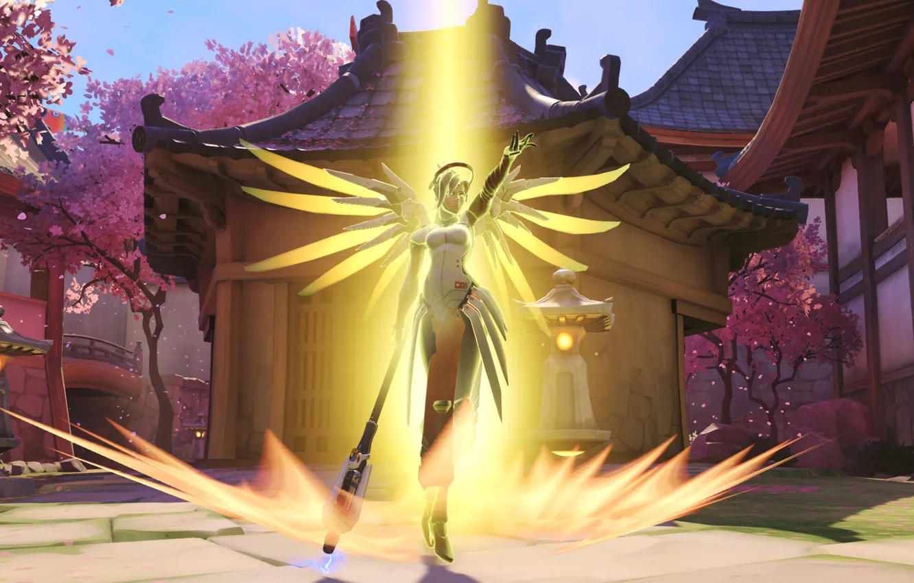 Фото обои дом, ангел, Overwatch