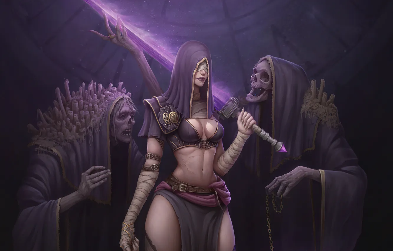 Фото обои часы, духи, fantasy, ghosts, женщина воин, Arya bagheri, The woman with the sword