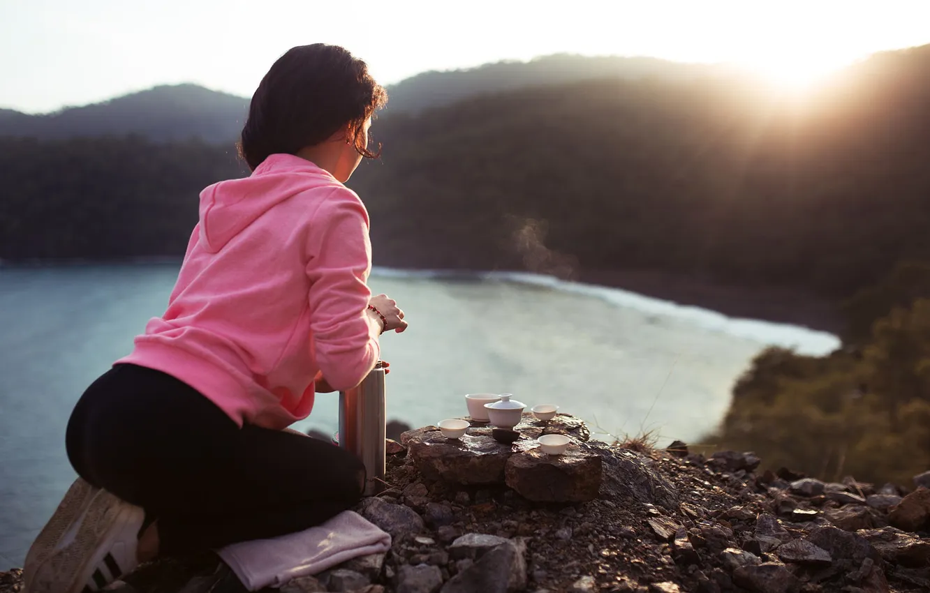 Фото обои Tea, Model, Sunset, Turkey, Kemer, Legens