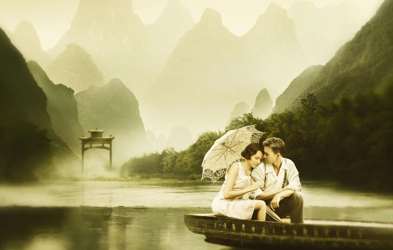 Фото обои любовь, река, настроение, кино, фильм, романтика, кадр, зонт