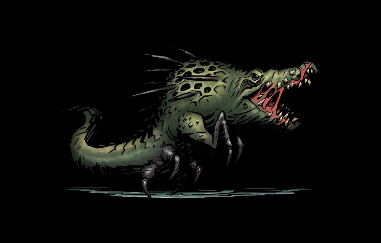 Фото обои sprite, attack, Crocodile, Darkest dungeon