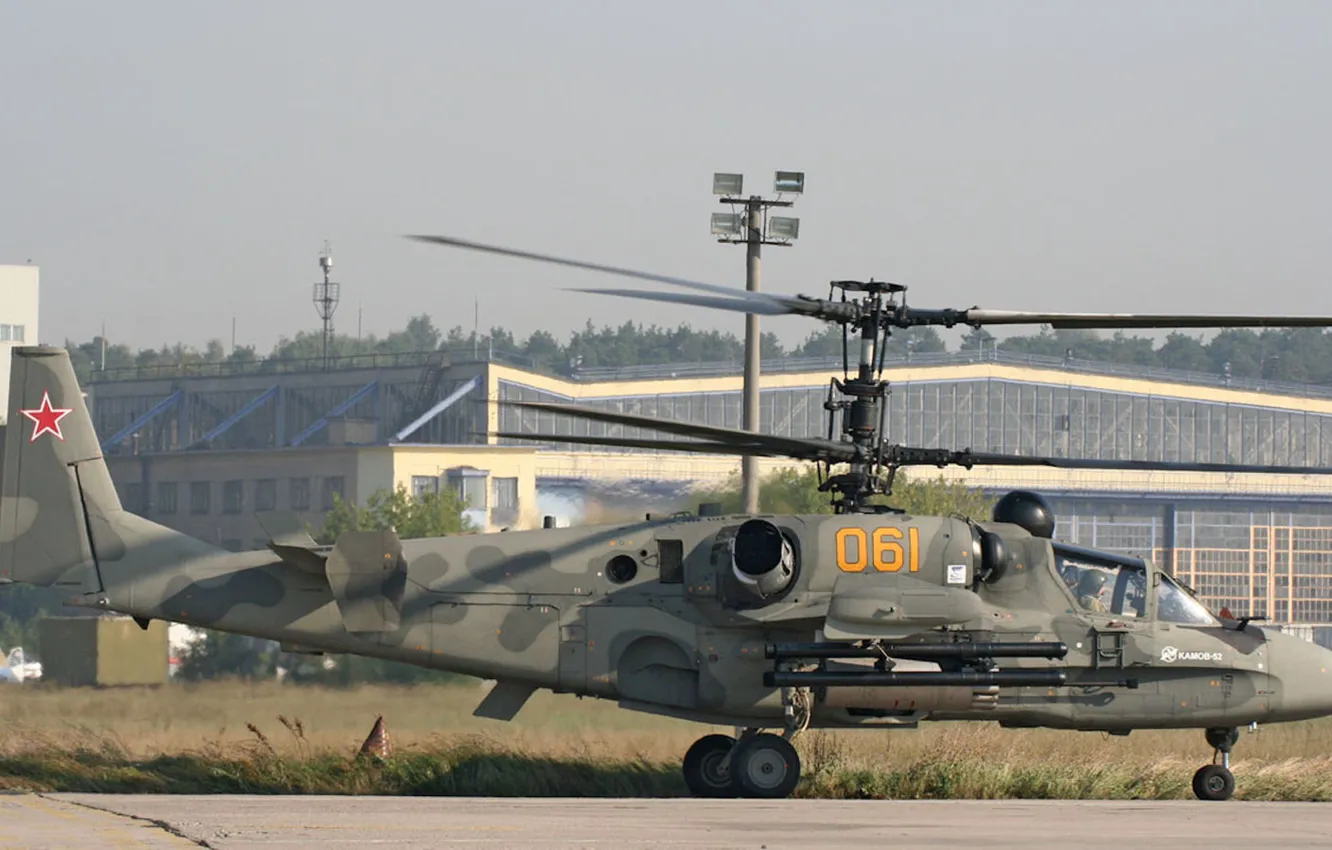Фото обои Камов, Ка-52, Аллигатор, Hokum B, ВВС России, российский ударный вертолёт