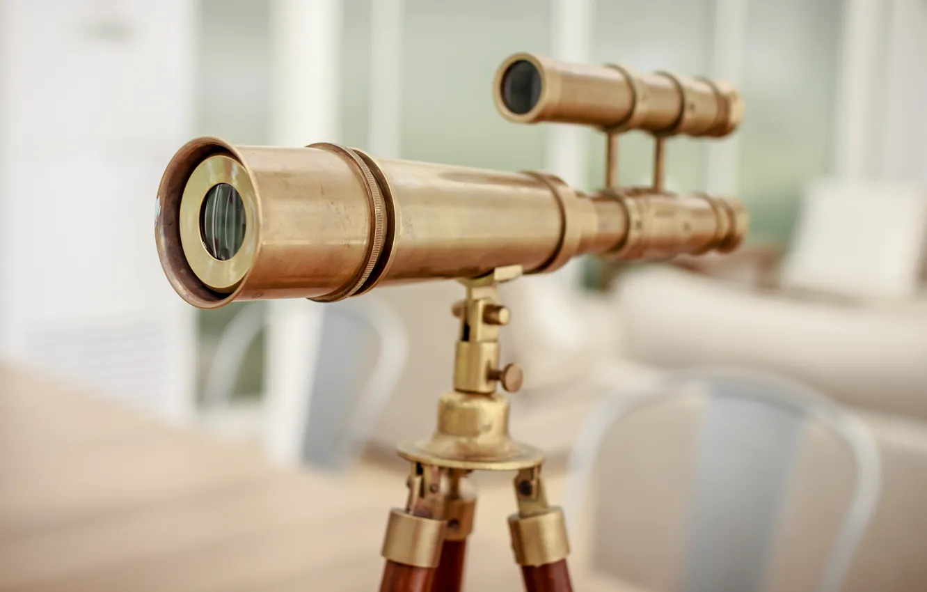 Фото обои gold, telescope, decorative