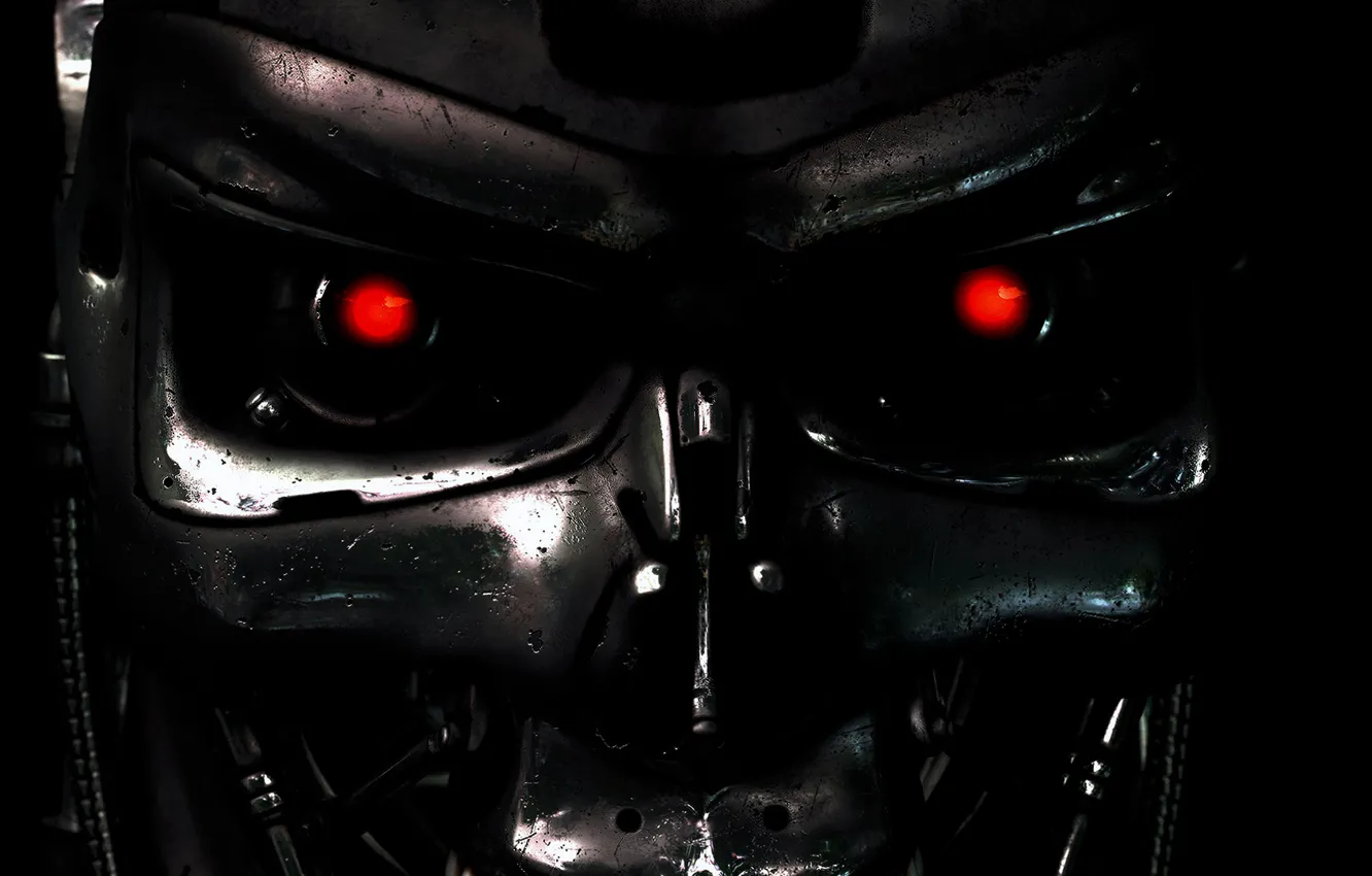 Фото обои глаза, робот, терминатор, Terminator, t-800