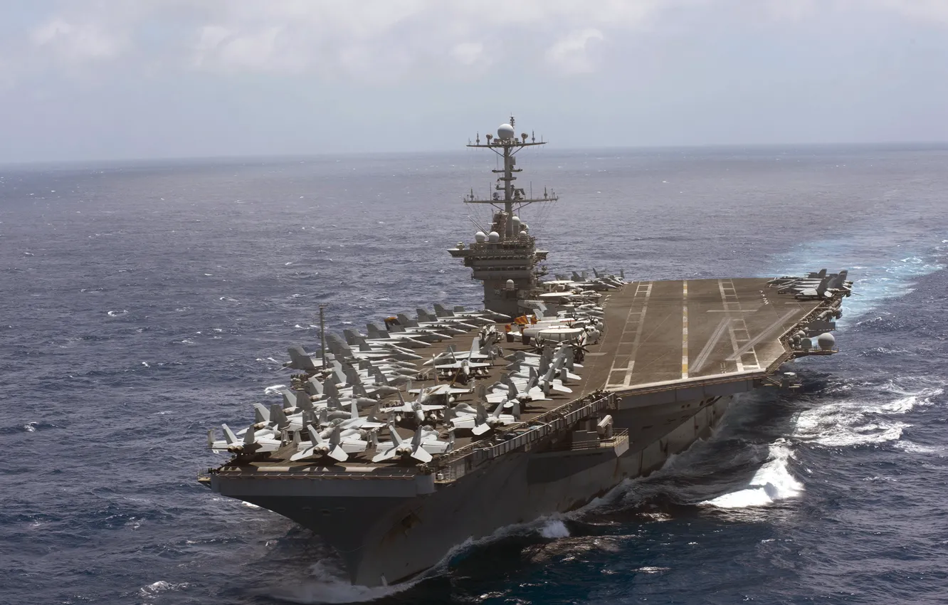 Фото обои море, оружие, USS Harry S. Truman, aircraft carrier, CVN 75