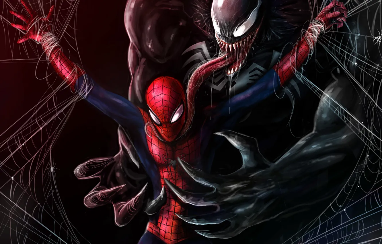 Фото обои Арт, Фантастика, Marvel, Веном, Venom, Spider Man, Symbiote