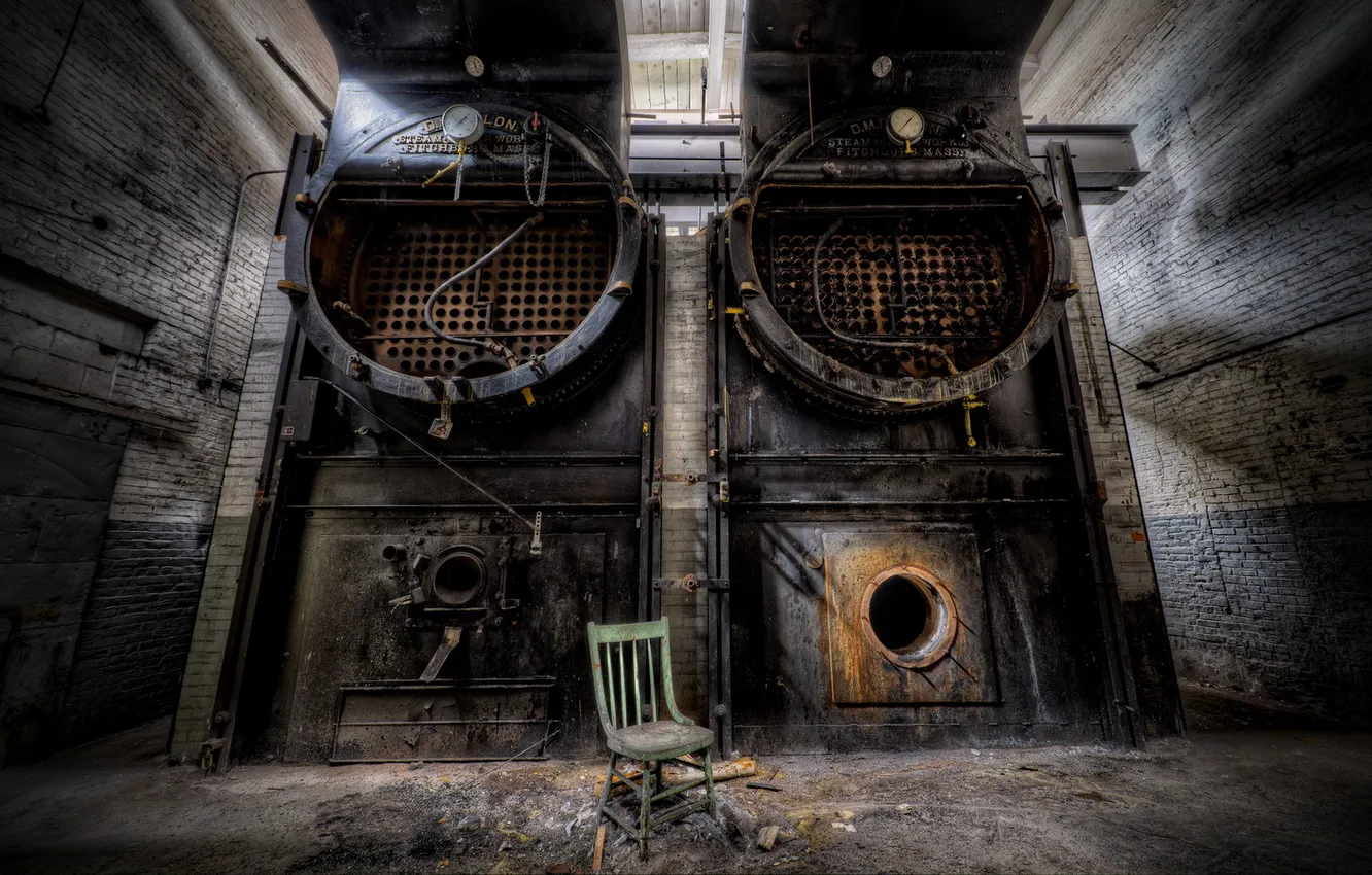 Фото обои стул, печь, фабрика