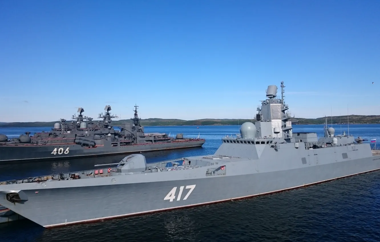 Фото обои ВМФ, Фрегат, Флот, сторожевой корабль, &quot;Адмирал Флота Советского Союза Горшков&quot;, Североморск