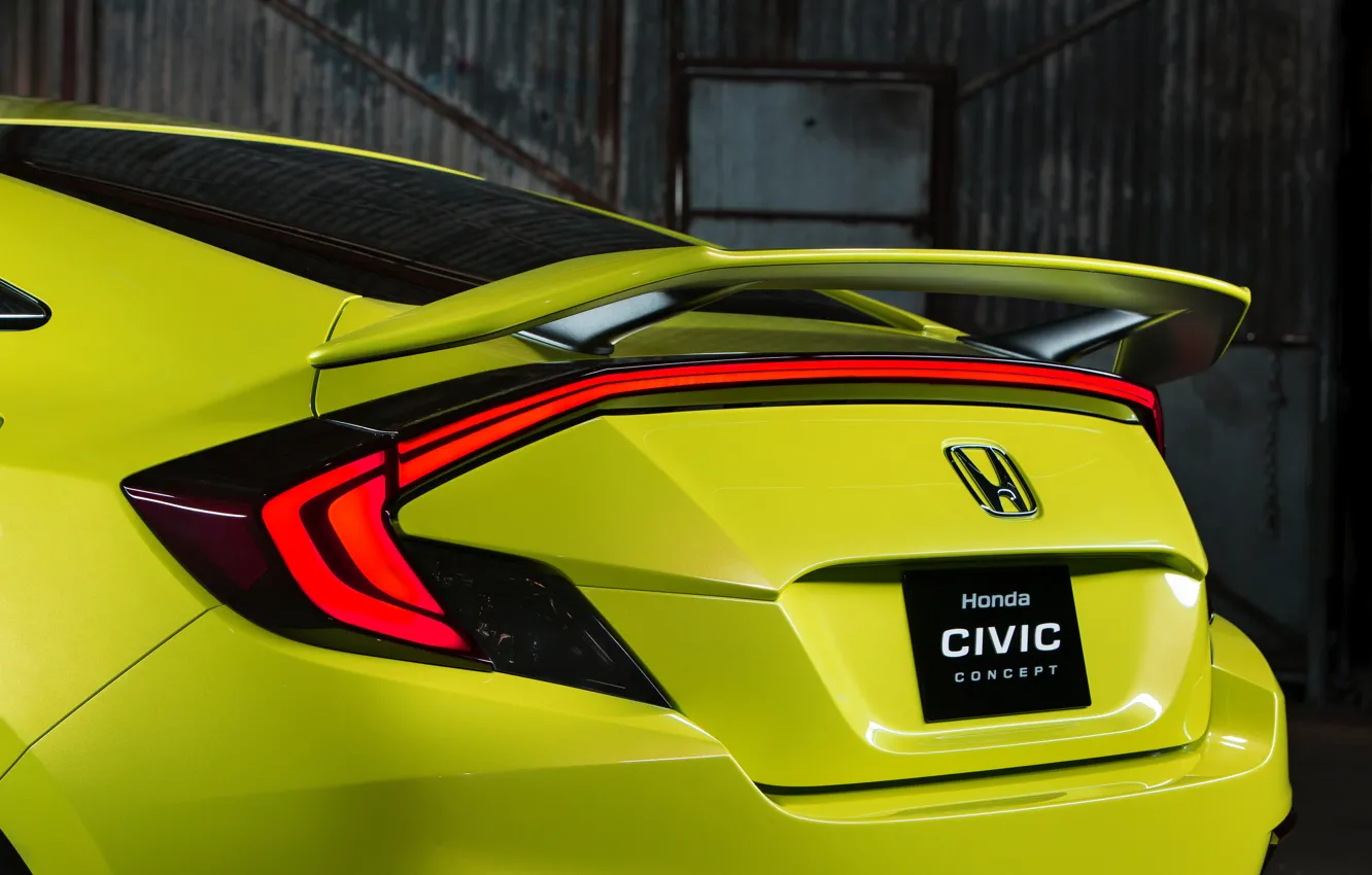 Фото обои купе, крыло, Honda, 2015, Civic Concept
