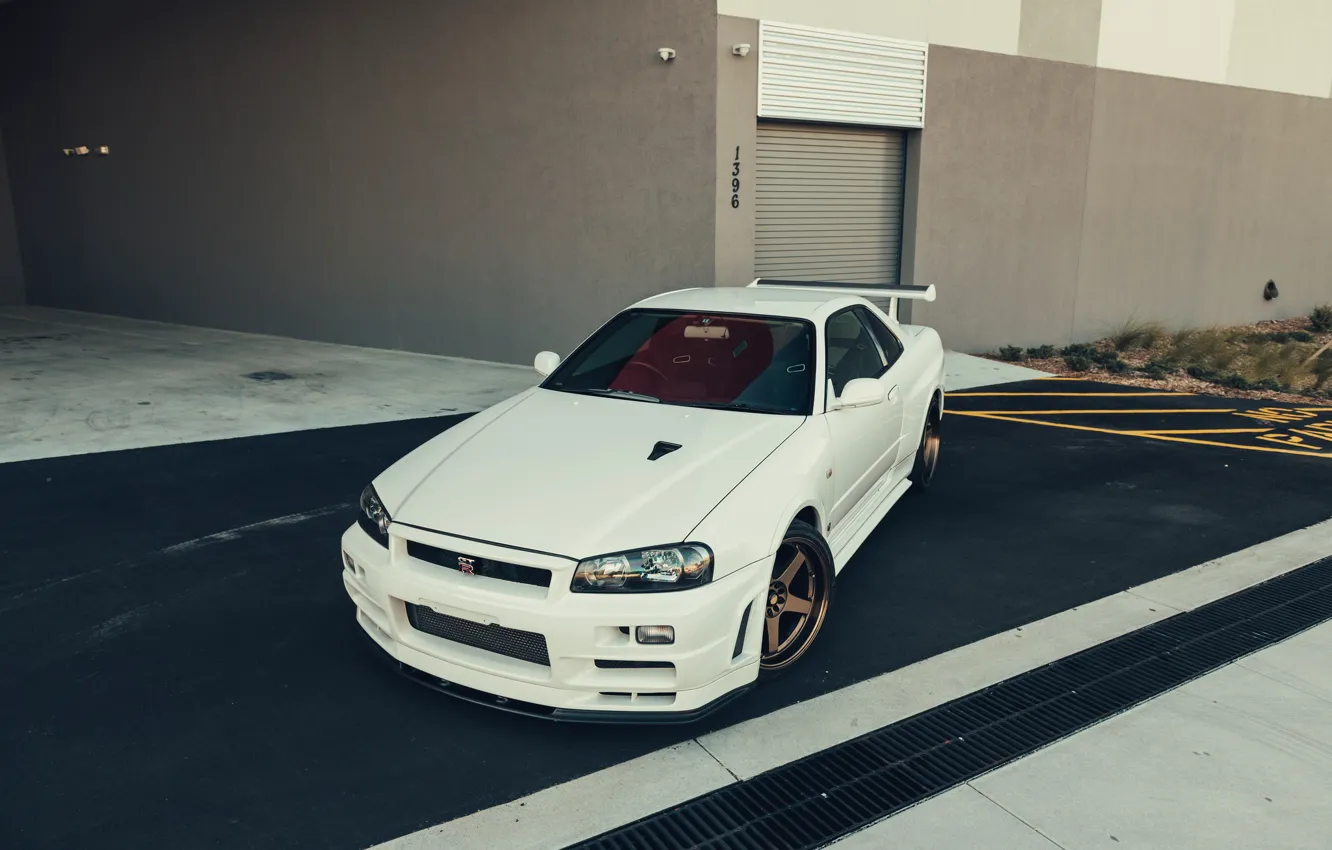 Фото обои GTR, Nissan, Classic, White, R34, Sight