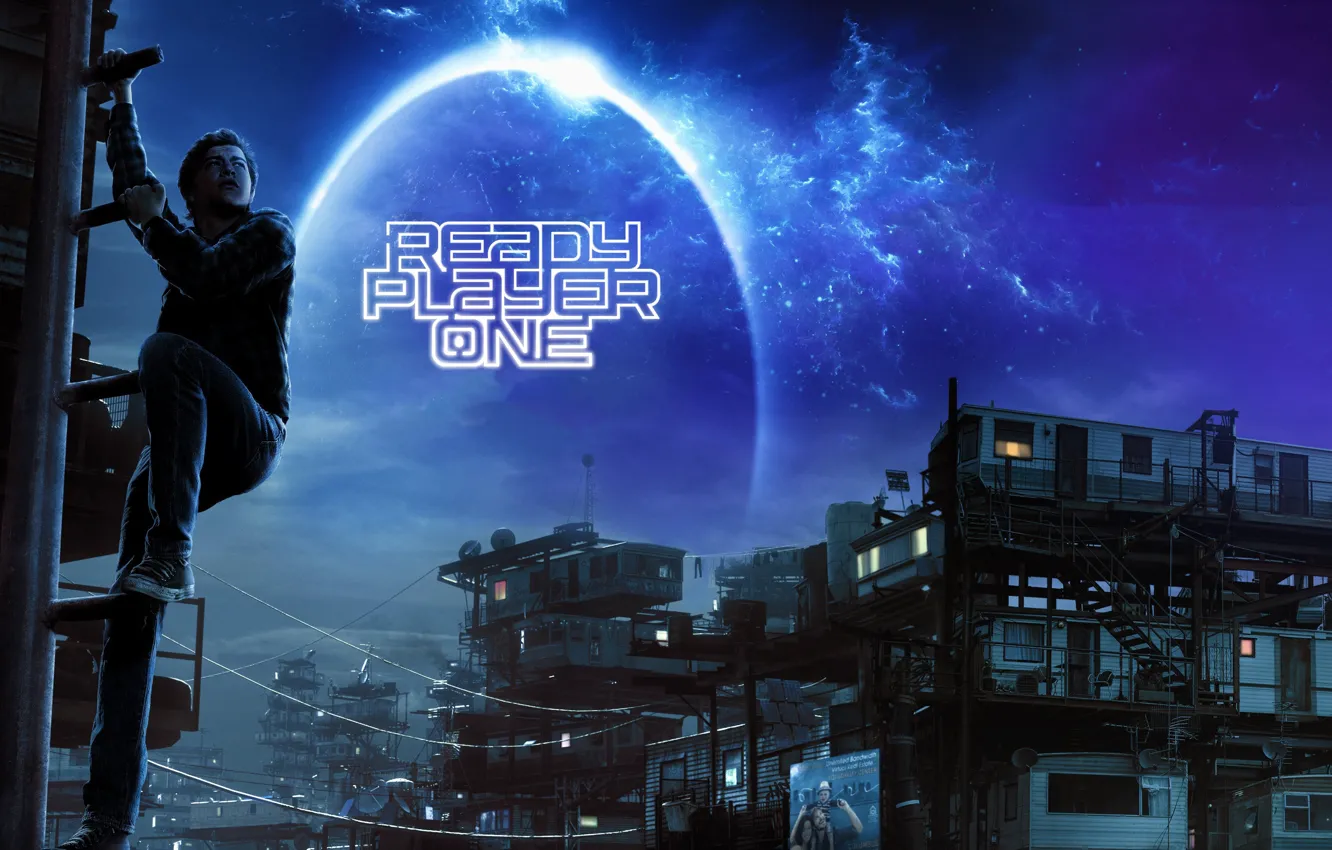 Фото обои фантастика, постер, виртуальность, Tye Sheridan, Ready Player One, Первому игроку приготовиться, Тай Шеридан
