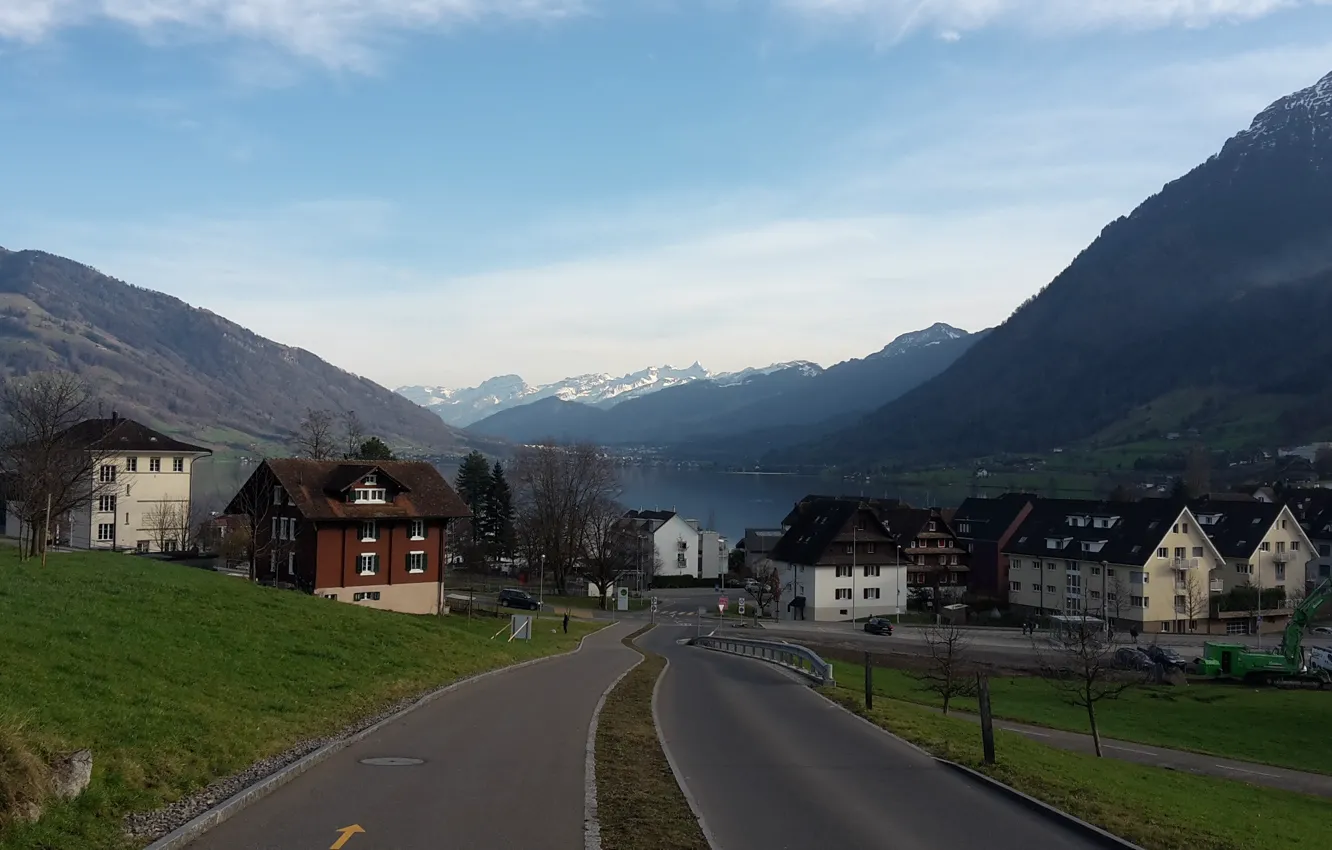 Фото обои Switzerland, mount Rigi, lake Zug, Immensee