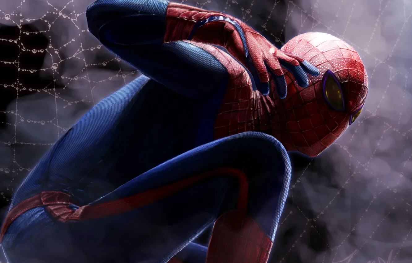 Фото обои арт, супергерой, Человек-паук, Spider-Man