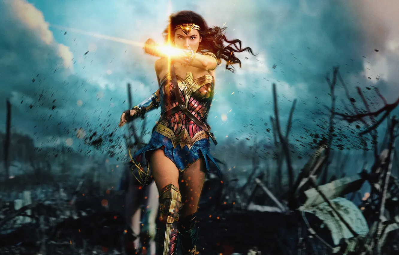 Фото обои cinema, Wonder Woman, armor, war, movie, brunette, film, warrior