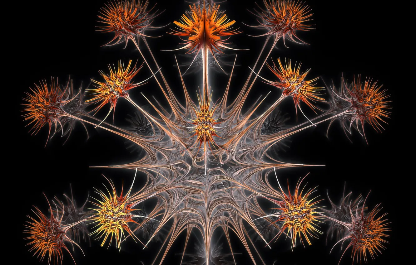 Фото обои абстракция, цвет, форма, Digital dandelions