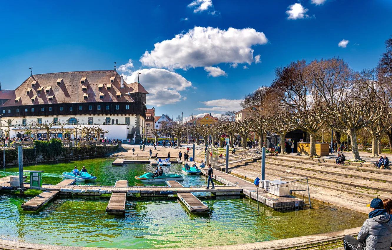 Фото обои Дома, Германия, Люди, Bodensee