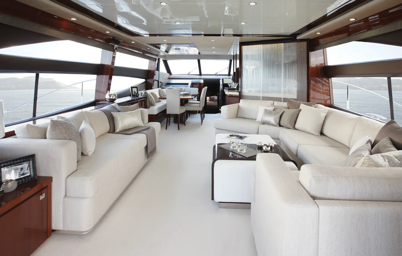 Фото обои дизайн, стиль, интерьер, яхта, saloon, люкс