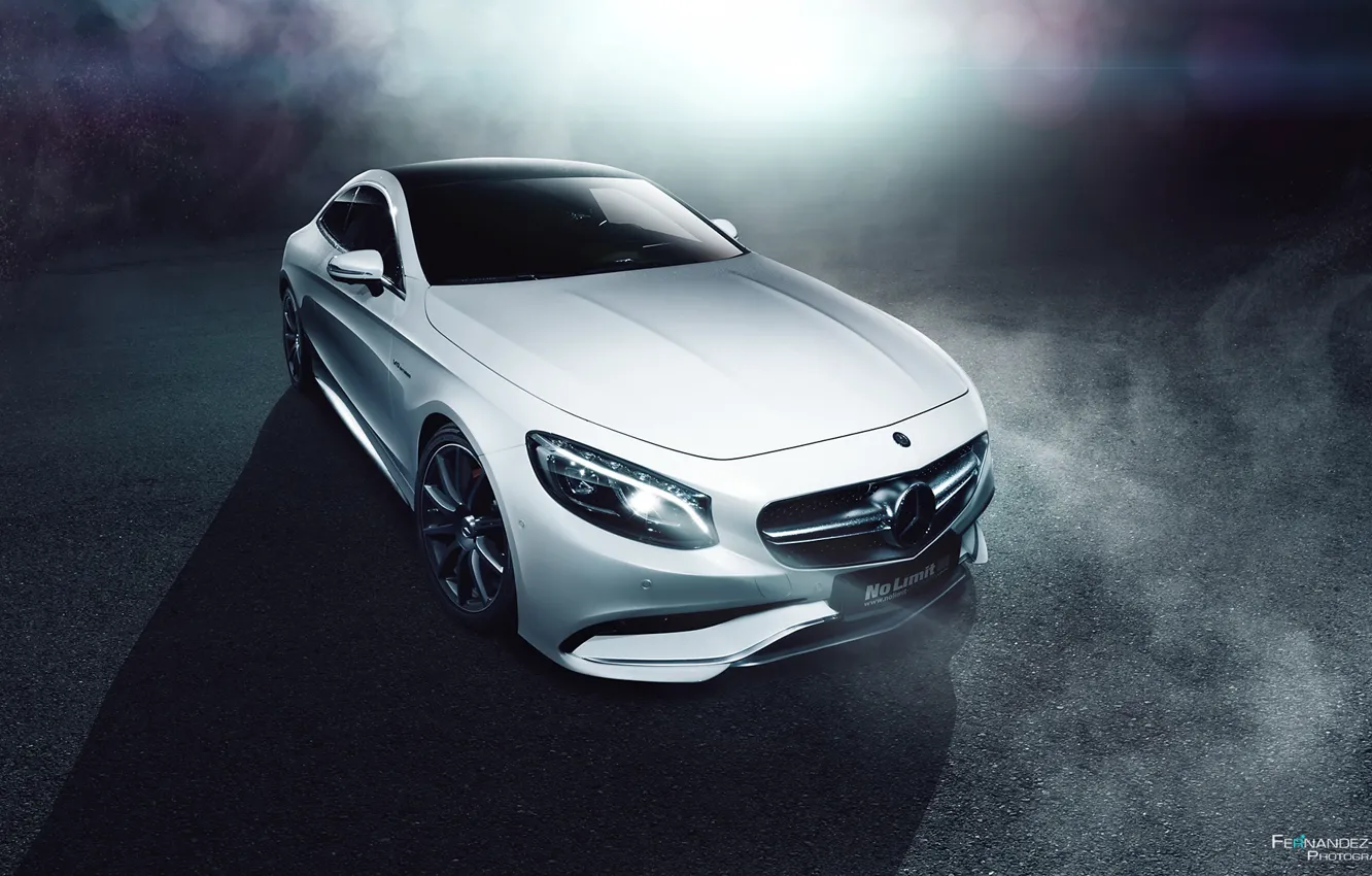 Фото обои Mercedes-Benz, Car, Front, AMG, Coupe, White, S63, Ligth