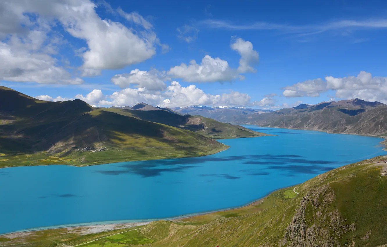 Фото обои Tibet, Turquoise, Yamdrok Lake