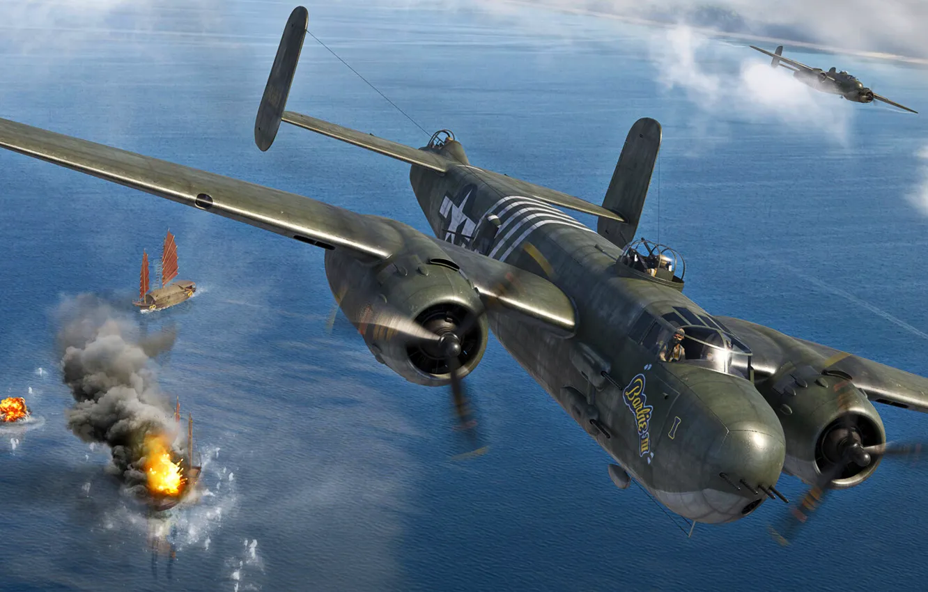 Фото обои США, Бомбардировщик, B-25, Средний бомбардировщик, B-25H Mitchell