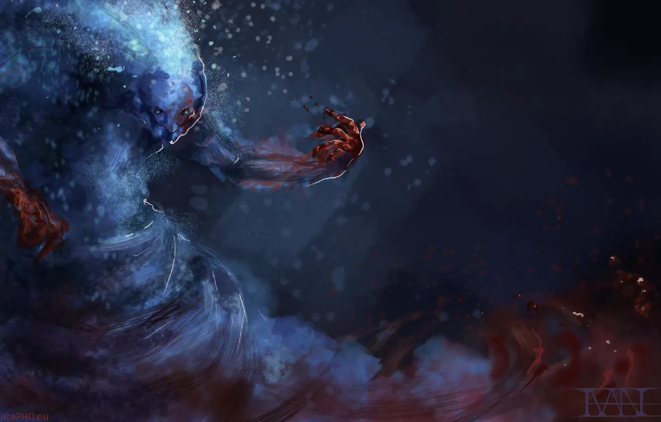 Фото обои вода, кровь, арт, Morphling, Dota 2, элементаль