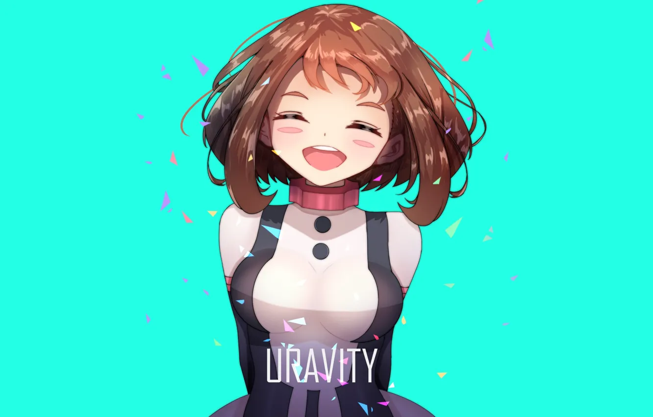 Фото обои девушка, улыбка, Моя геройская академия, My Hero Academia, Boku No Hero Academia, Uraraka Ochako, Урарака …