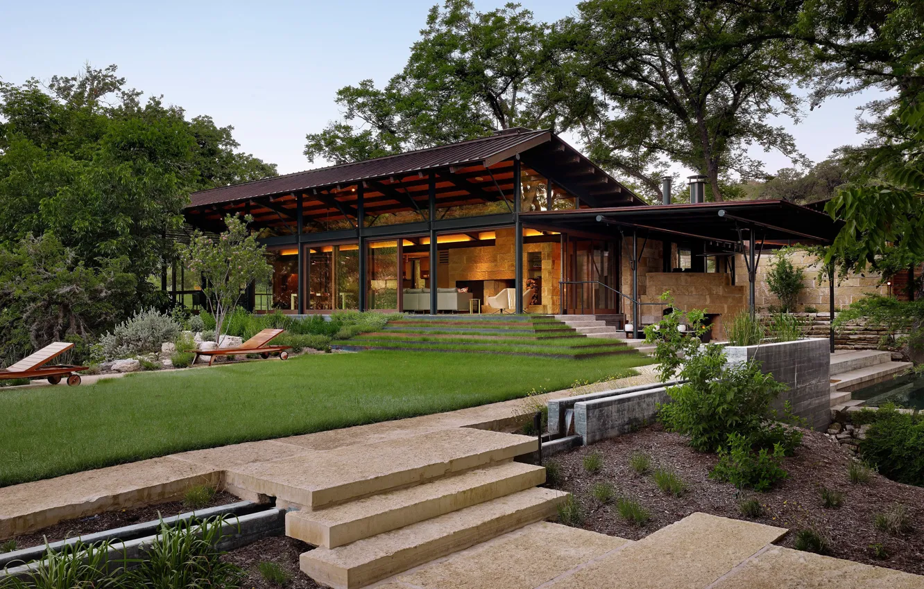 Фото обои дизайн, архитектура, Houston, Texas, Хьюстон, штат Техас, современное ранчо, modern ranch