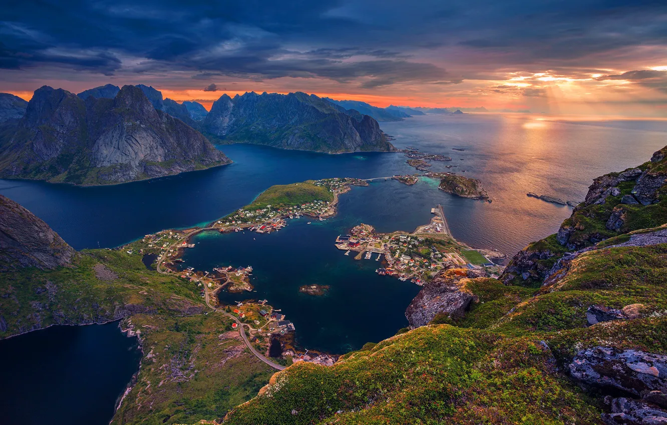 Фото обои море, Норвегия, Лофотенские острова