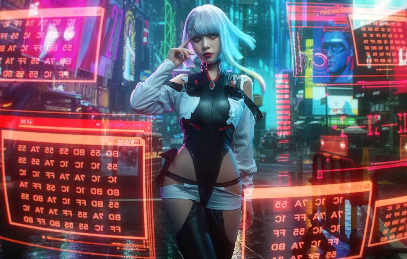Фото обои anime, model, cyberpunk, women, cosplay, asian, anime girls, cyberpunk edgerunners