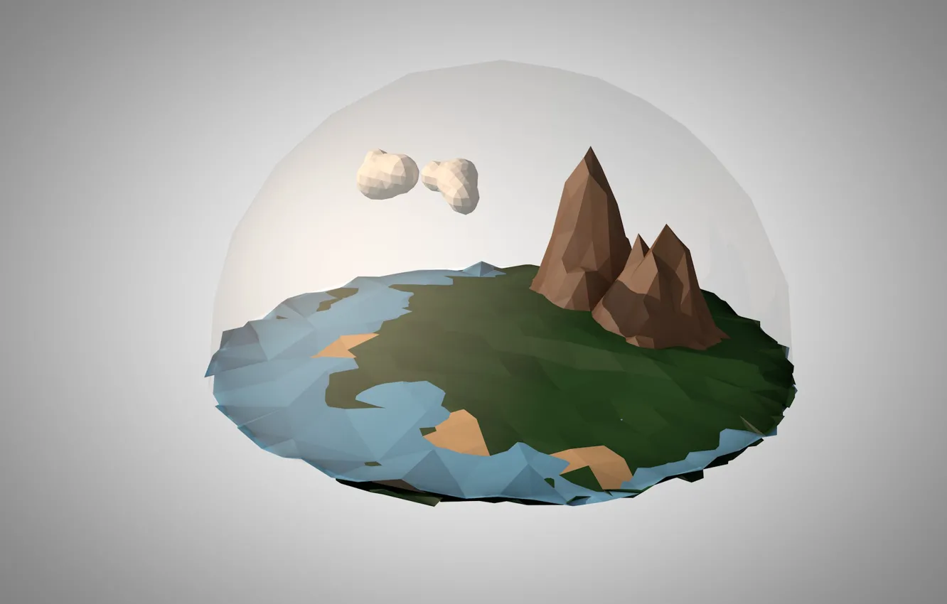 Фото обои горы, мир, world, mountain, low poly