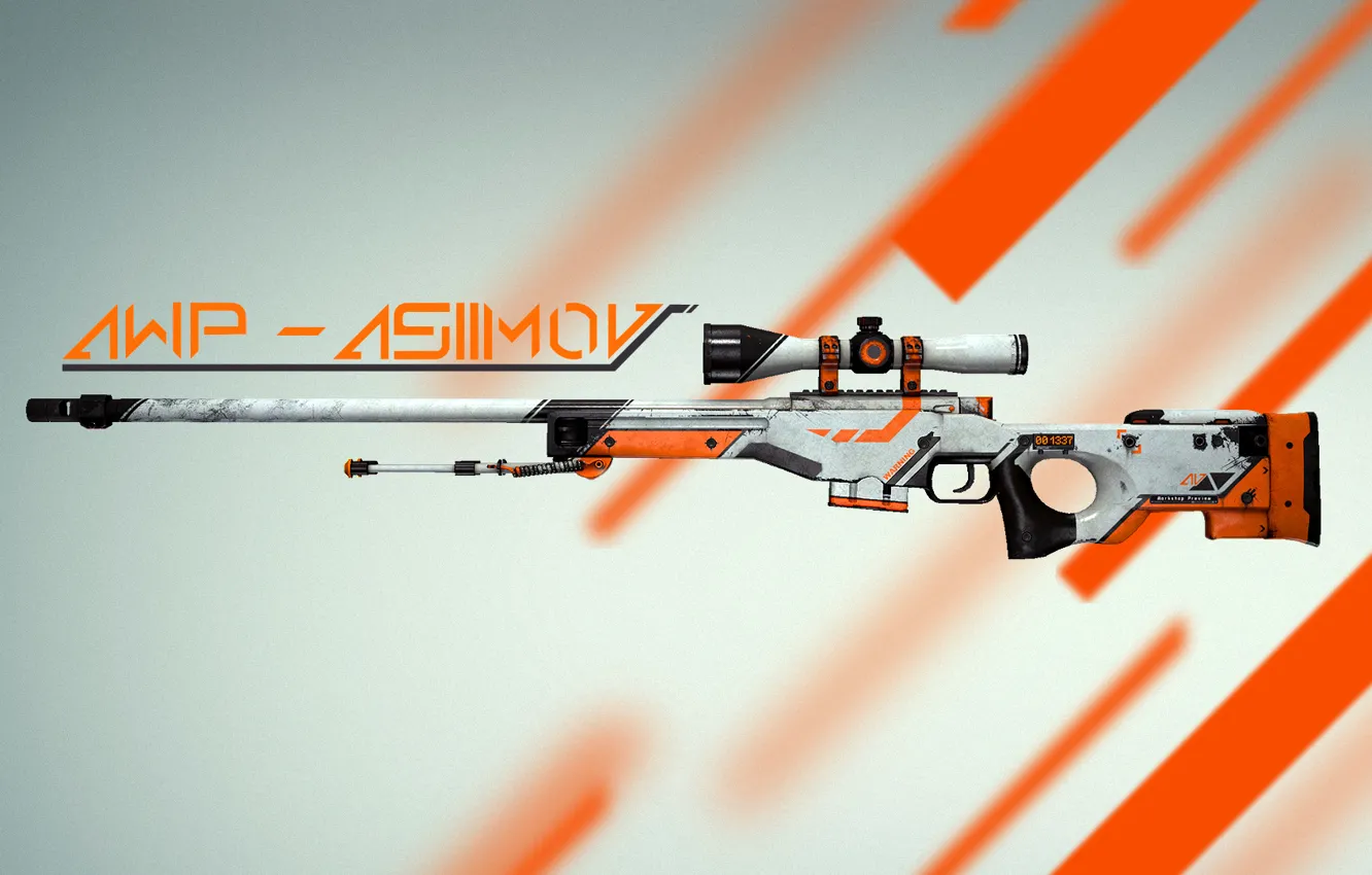 Фото обои counter strike, global offensive, awp, skin, cs:go, asiimov